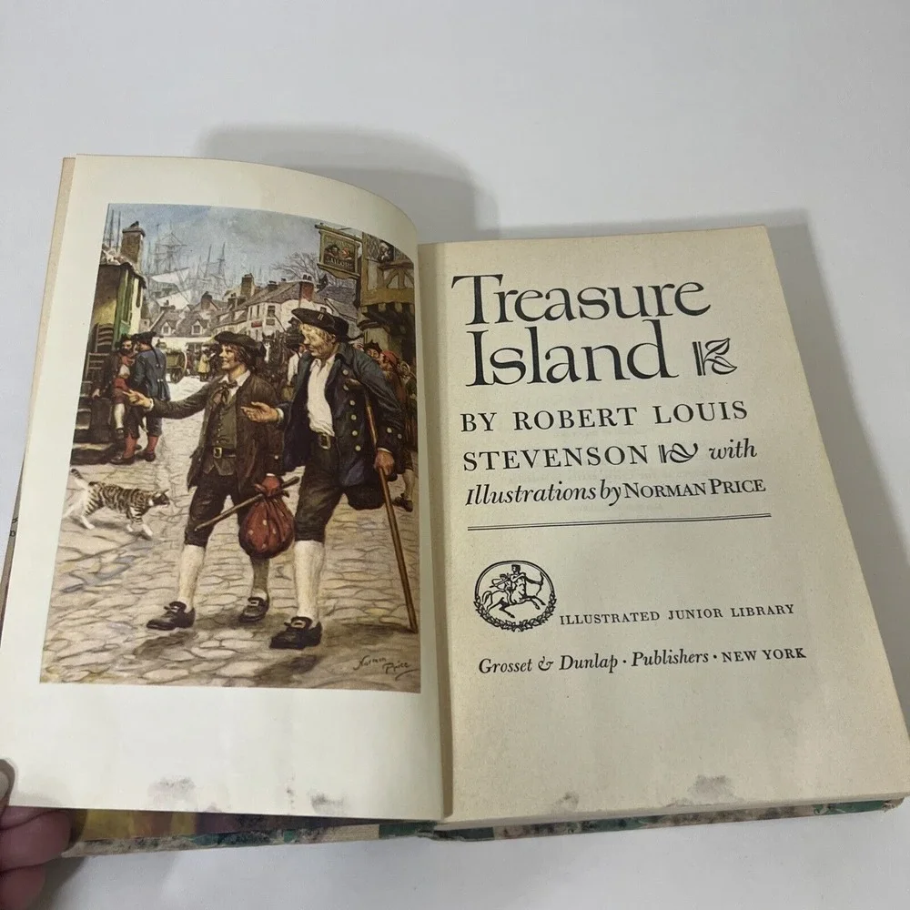 VINTAGE Treasure Island by Robert L Stevenson Junior Library HB 1947 Illustrated